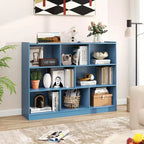 Bibliothèque ouverte Costway à 3 niveaux, étagère à 8 cubes, meuble de rangement et de présentation Chêne français Gris/Blanc/Jaune/Naturel/Bleu/Vert