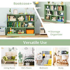 Bibliothèque ouverte Costway à 3 niveaux, étagère à 8 cubes, meuble de rangement et de présentation Chêne français Gris/Blanc/Jaune/Naturel/Bleu/Vert