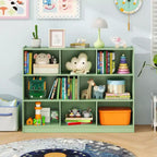 Bibliothèque ouverte Costway à 3 niveaux, étagère à 8 cubes, meuble de rangement et de présentation Chêne français Gris/Blanc/Jaune/Naturel/Bleu/Vert