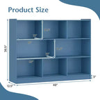 Bibliothèque ouverte Costway à 3 niveaux, étagère à 8 cubes, meuble de rangement et de présentation Chêne français Gris/Blanc/Jaune/Naturel/Bleu/Vert