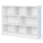 Bibliothèque ouverte Costway à 3 niveaux, étagère à 8 cubes, meuble de rangement et de présentation Chêne français Gris/Blanc/Jaune/Naturel/Bleu/Vert