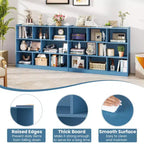 Bibliothèque ouverte Costway à 3 niveaux, étagère à 8 cubes, meuble de rangement et de présentation Chêne français Gris/Blanc/Jaune/Naturel/Bleu/Vert