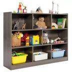 Bibliothèque ouverte Costway à 3 niveaux, étagère à 8 cubes, meuble de rangement et de présentation Chêne français Gris/Blanc/Jaune/Naturel/Bleu/Vert