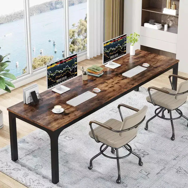 Lantine – Bureau d'ordinateur extra long de 199,9 cm