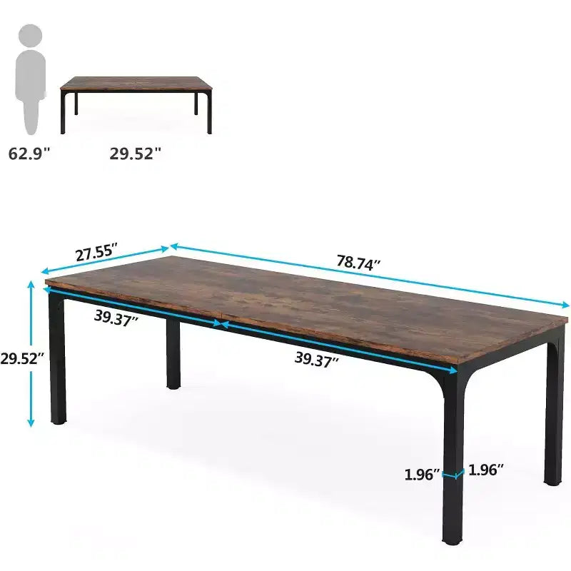 Lantine – Bureau d'ordinateur extra long de 199,9 cm