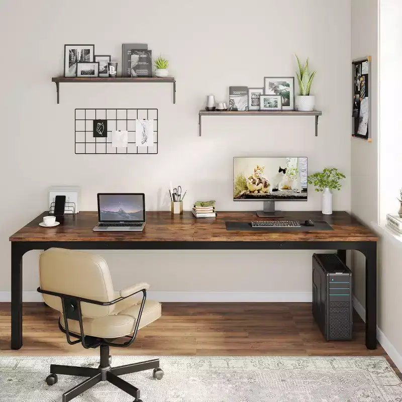Lantine – Bureau d'ordinateur extra long de 199,9 cm