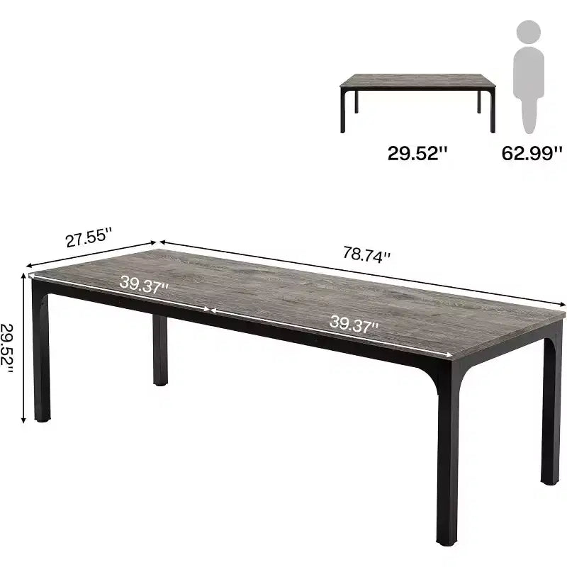 Lantine – Bureau d'ordinateur extra long de 199,9 cm