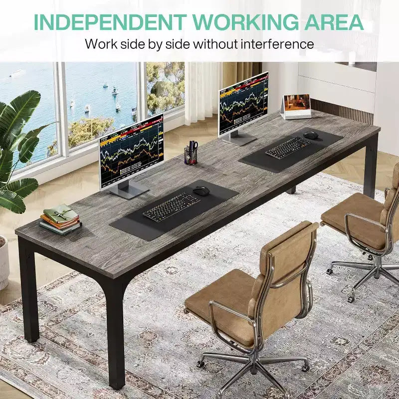 Lantine – Bureau d'ordinateur extra long de 199,9 cm