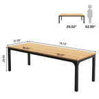 Lantine – Bureau d'ordinateur extra long de 199,9 cm