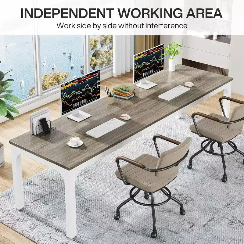 Lantine – Bureau d'ordinateur extra long de 199,9 cm
