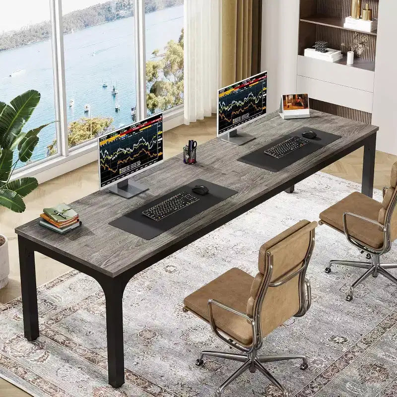 Lantine – Bureau d'ordinateur extra long de 199,9 cm
