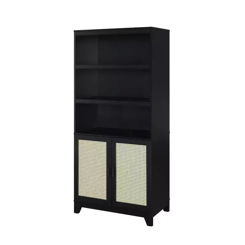 Lot de 2 bibliothèques en canne à 7 étagères Sheridan Modern - Manhattan Comfort