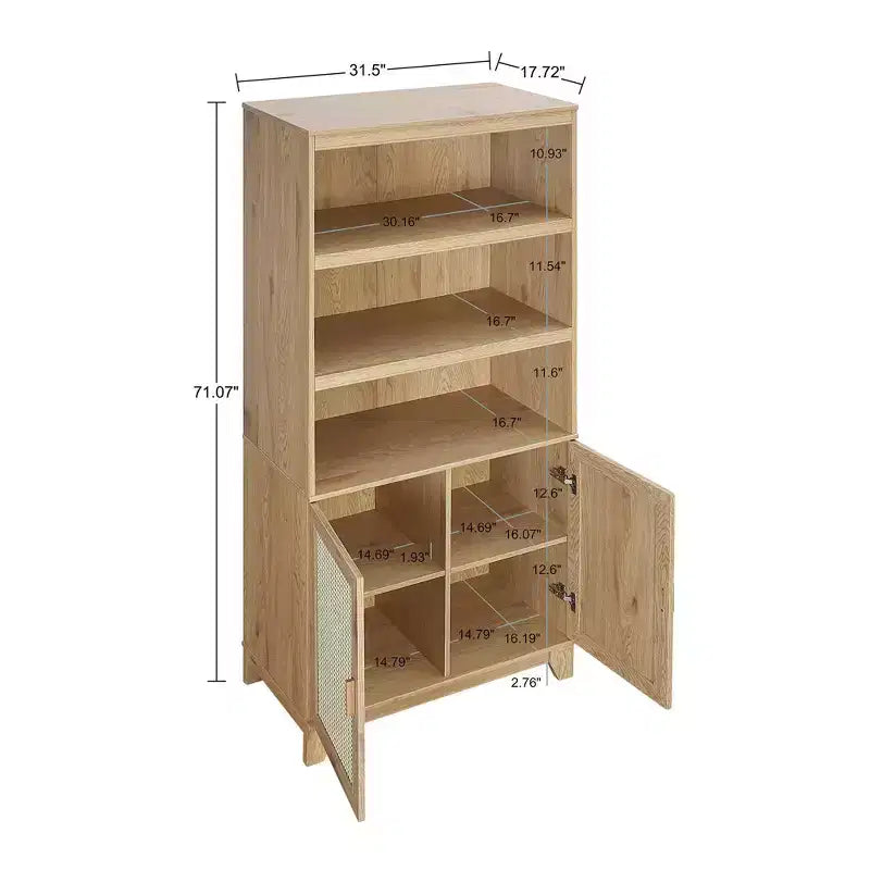 Lot de 2 bibliothèques en canne à 7 étagères Sheridan Modern - Manhattan Comfort