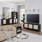 Lot de 2 bibliothèques en canne à 7 étagères Sheridan Modern - Manhattan Comfort