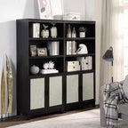 Lot de 2 bibliothèques en canne à 7 étagères Sheridan Modern - Manhattan Comfort