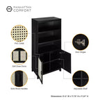 Lot de 2 bibliothèques en canne à 7 étagères Sheridan Modern - Manhattan Comfort