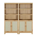 Lot de 2 bibliothèques en canne à 7 étagères Sheridan Modern - Manhattan Comfort