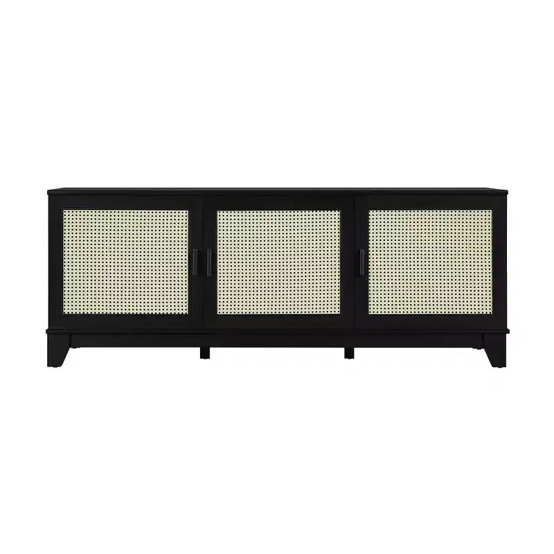 Meuble TV Sheridan moderne à 6 étagères en rotin pour téléviseurs jusqu'à 55" - Manhattan Comfort