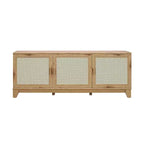 Sheridan Modern 6 Shelf Cane TV Stand for TVs up to 55" - Manhattan Comfort