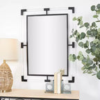Miroir mural double cadre en métal 38x28 avec acrylique - Olivia & May