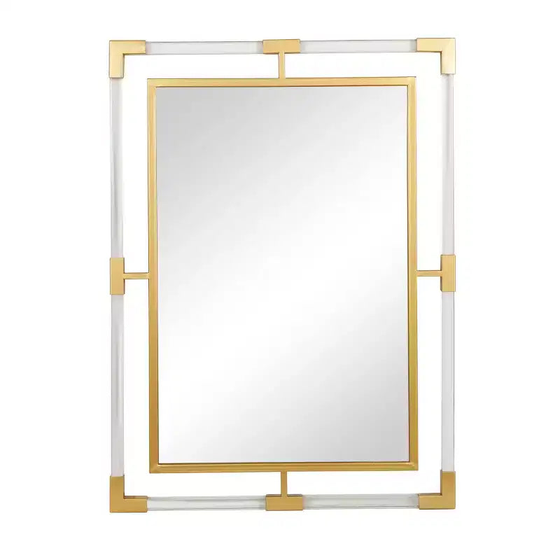 Miroir mural double cadre en métal 38x28 avec acrylique - Olivia & May
