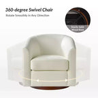 Lot de 2 fauteuils pivotants modernes Jessie de 77,5 cm de large en similicuir avec base en bois massif | ART OF LIVING DESIGNS