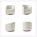 Lot de 2 fauteuils pivotants modernes Jessie de 77,5 cm de large en similicuir avec base en bois massif | ART OF LIVING DESIGNS