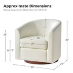 Lot de 2 fauteuils pivotants modernes Jessie de 77,5 cm de large en similicuir avec base en bois massif | ART OF LIVING DESIGNS