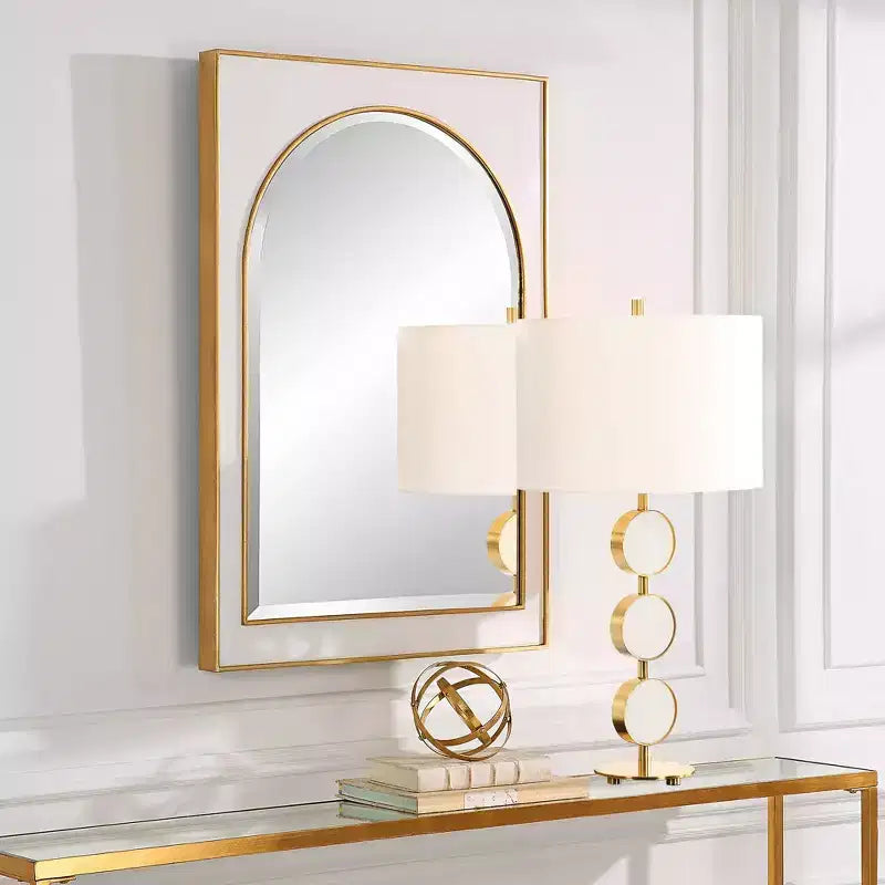 Miroir mural Uttermost Crisanta en feuille d'or vieillie 25 x 37 1/2
