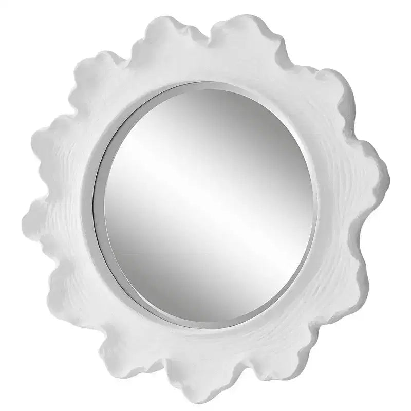 Miroir mural rond Uttermost Sea Coral blanc mat 33 3/4