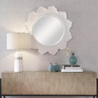 Miroir mural rond Uttermost Sea Coral blanc mat 33 3/4