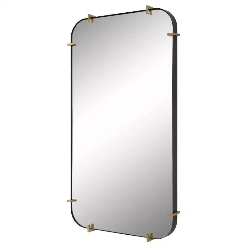 Miroir mural rectangulaire Uttermost Pali noir 27 1/4 x 47 1/2