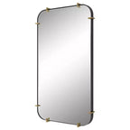 Miroir mural rectangulaire Uttermost Pali noir 27 1/4 x 47 1/2