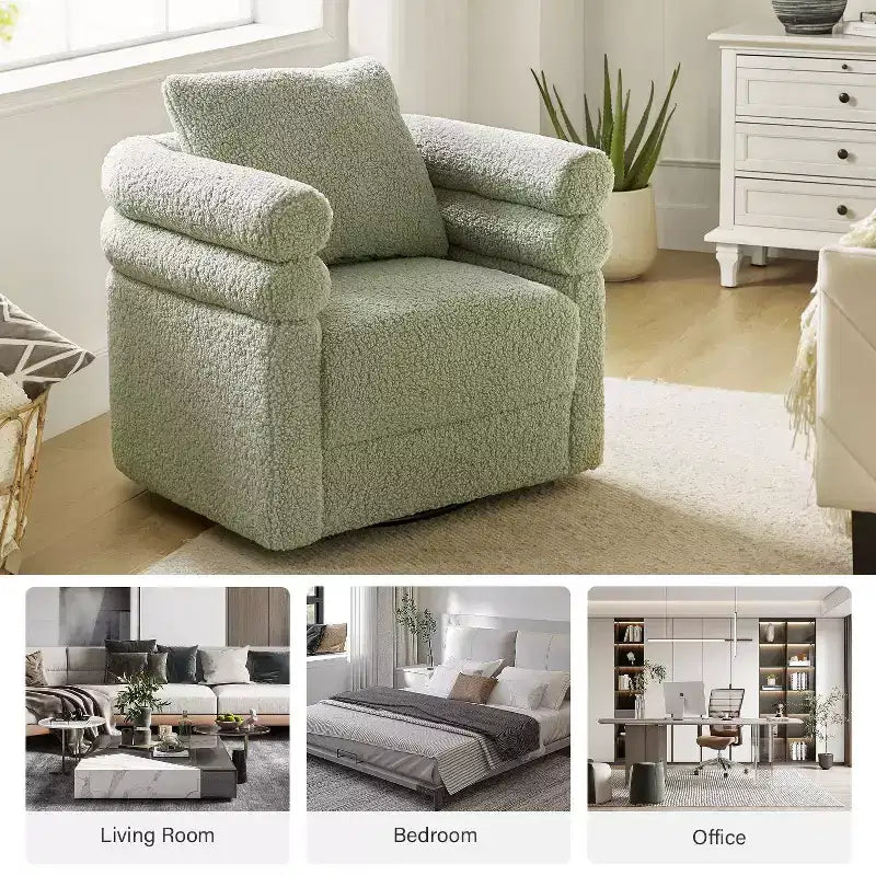 Fauteuil Pivotant Arturo avec Deux Coussins, Lot de 2|ART OF LIVING DESIGNS-SAGE