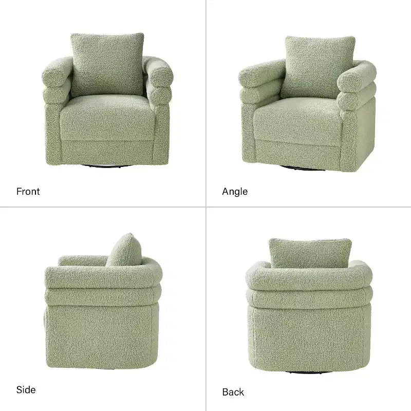 Fauteuil Pivotant Arturo avec Deux Coussins, Lot de 2|ART OF LIVING DESIGNS-SAGE