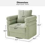 Fauteuil Pivotant Arturo avec Deux Coussins, Lot de 2|ART OF LIVING DESIGNS-SAGE