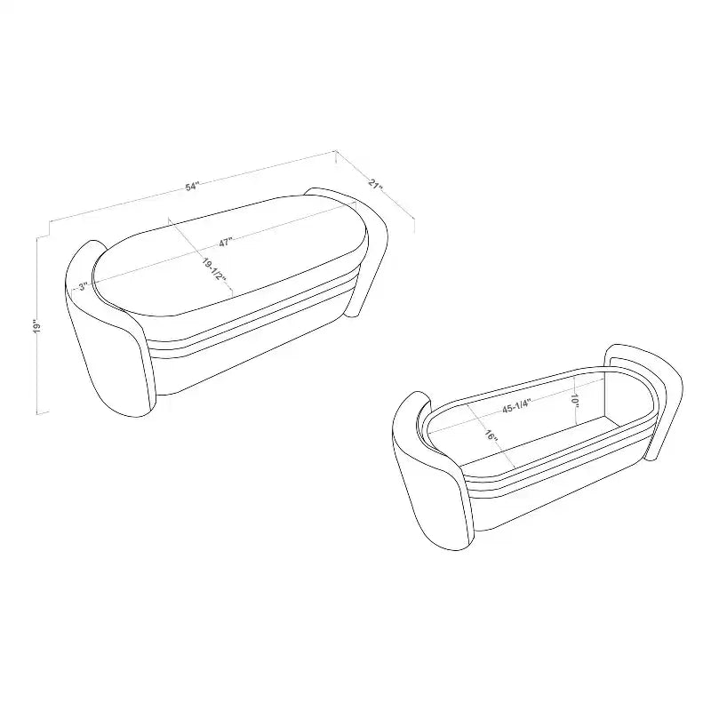 Banc de rangement Makine Glam Boucle pour chambre et entrée - HOMES: Inside + Out