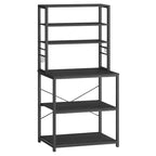 VASAGLE Baker's Rack Microwave Oven Stand Kitchen Tall Utility Storage Shelf 6 Hooks and Metal Frame