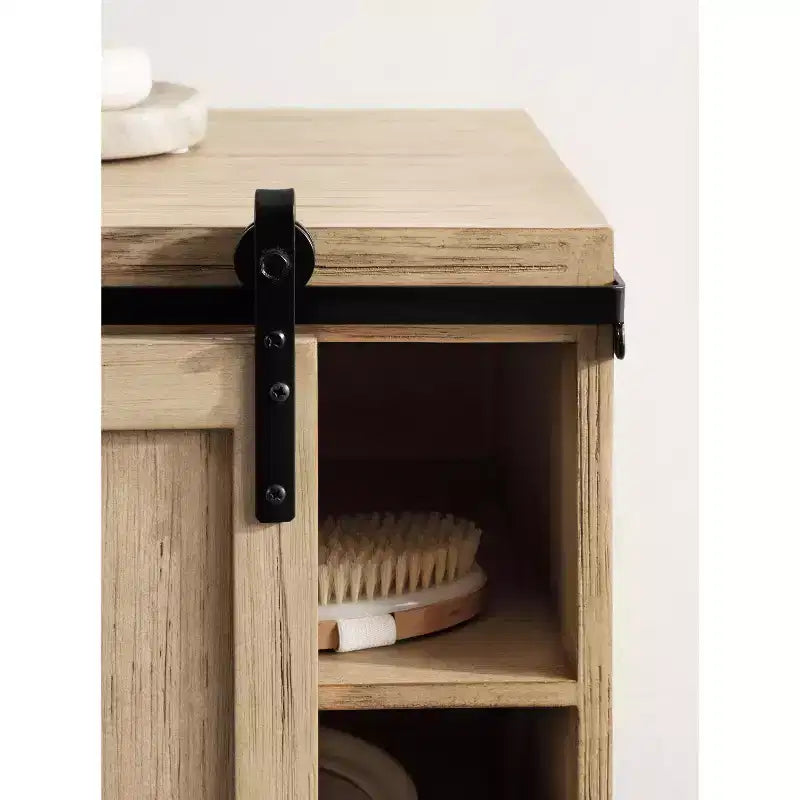 Table d'appoint flottante en bois avec armoire Kate and Laurel Cates