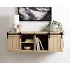 Table d'appoint flottante en bois avec armoire Kate and Laurel Cates