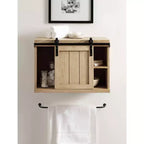 Table d'appoint flottante en bois avec armoire Kate and Laurel Cates