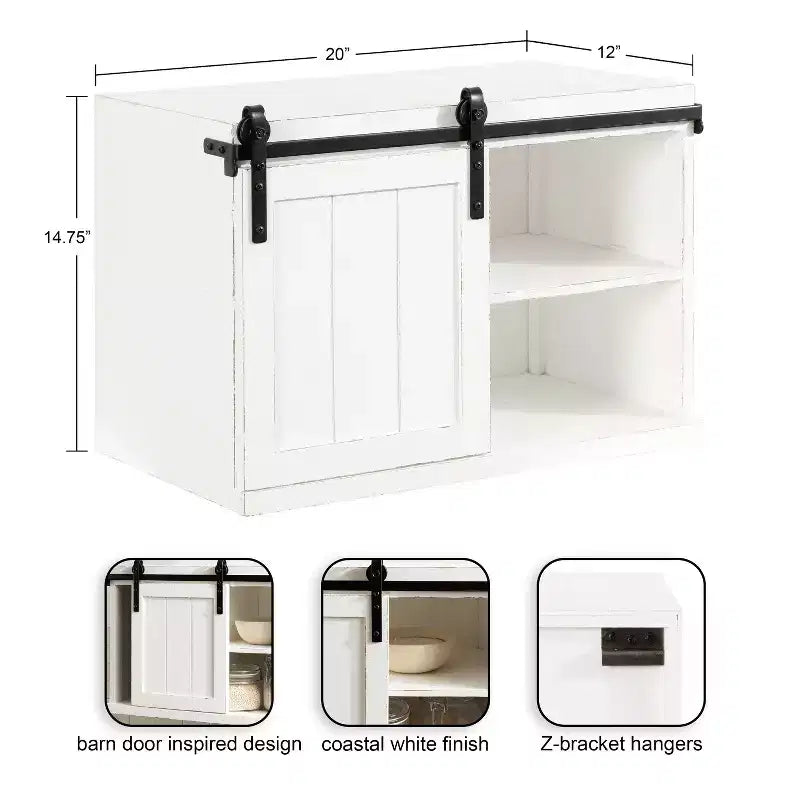 Table d'appoint flottante en bois avec armoire Kate and Laurel Cates