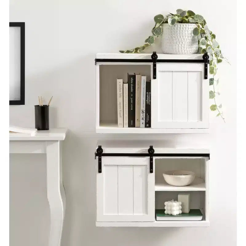 Table d'appoint flottante en bois avec armoire Kate and Laurel Cates