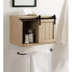 Table d'appoint flottante en bois avec armoire Kate and Laurel Cates