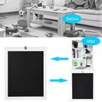 Costway Table Murale Pliante Convertible avec Tableau Noir Noir/Marron/Blanc/Gris