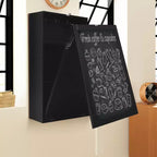Costway Table Murale Pliante Convertible avec Tableau Noir Noir/Marron/Blanc/Gris