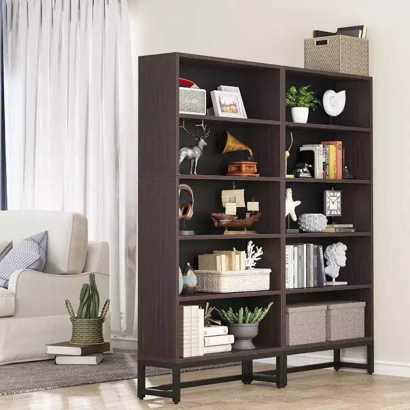 Lantine 70.8 Grande étagère bibliothèque autoportante à 5 niveaux