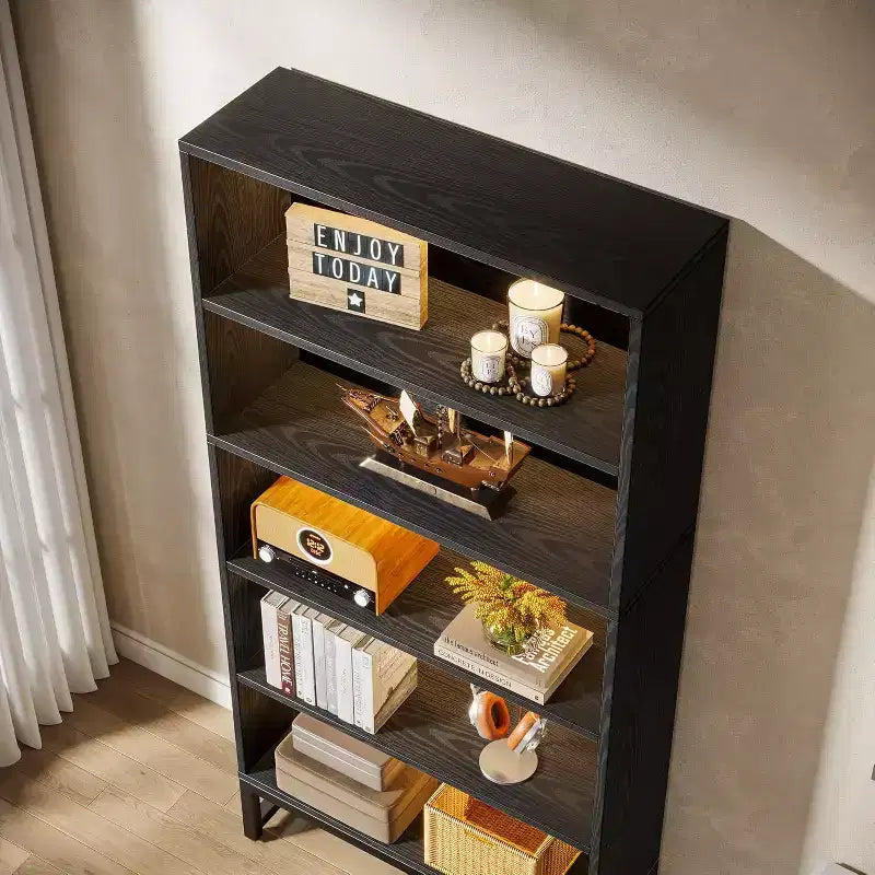 Lantine 70.8 Grande étagère bibliothèque autoportante à 5 niveaux