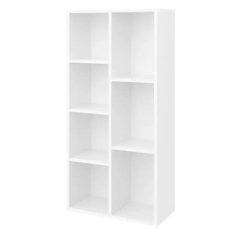 VASAGLE Bibliothèque, Étagère à Livres avec 7 Compartiments, Étagère sur Pied et Organisateur Cubique, Blanc