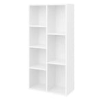 VASAGLE Bibliothèque, Étagère à Livres avec 7 Compartiments, Étagère sur Pied et Organisateur Cubique, Blanc